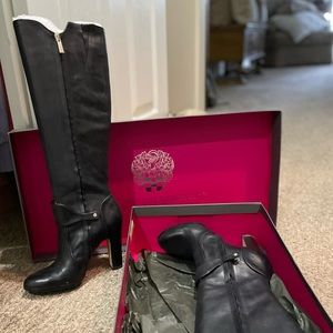 Vince Camuto black leather gaucho calf boots